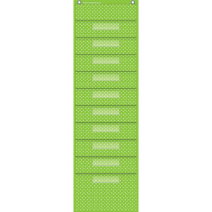 Teacher Created Lime Polka Dots 10 Pocket File Storage Pocket Chart (TCR 20737)