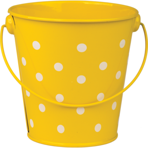Teacher Created Yellow Polka Dots Bucket (TCR 20828)