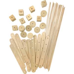 Teacher Created STEM Basics: Wood Construction Kit - 66 count (TCR 20950)