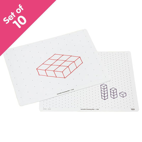 Didax Write On/Wipe Off Isometric Drawing Mats, Set of 10 (211247)