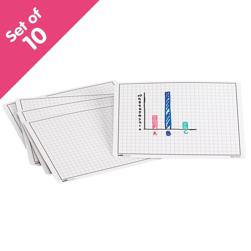 Didax Write On/Wipe Off Graphing Mats, Set of 10 (211447)