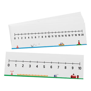 Didax 0-10 / 0-20 Number Lines, Set of 10, Write On Wipe Off Dry Erase (211557)