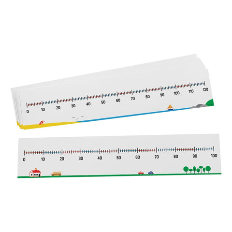 Didax 0-100 / 0-120 Number Lines, Set of 10, Write On Wipe Off Dry Erase (DD 211558)