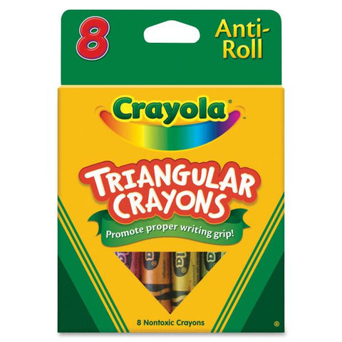 Crayola Anti-Roll Triangular Crayons 8 Count, Assorted Colors (52-4008)