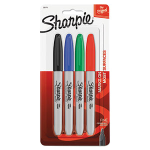Sharpie Permanent Markers, Fine Point, Black, Blue, Red, Green,, 4 pac –  Ramrock School & Office Supplies