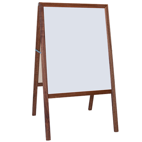 Flipside Stained White Dry-Erase/Black Chalkboard Marquee Easel, 42" x 24" (FLP 31210)