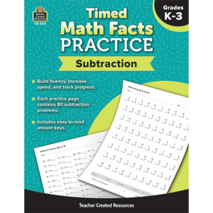 Teacher Created Timed Math Facts Practice: Subtraction (TCR8401)