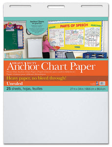 Pacon Heavy Duty Anchor Chart Paper, Unruled, 27" x 34"Non-Adhesive (P 3370)