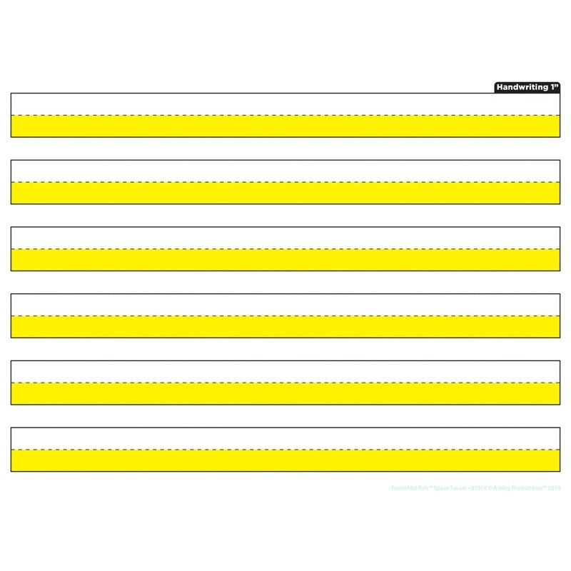 Ashley Smart Poly Dry Erase Mat 1" Handwriting Yellow, 13" X 9.5" (ASH95314)