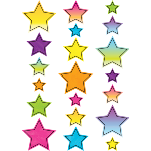 Teacher Created Brights 4Ever Stars Accents - Assorted Sizes, 60 Pieces (TCR 3926)