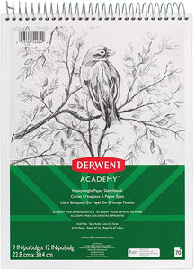 Derwent Academy Heavyweight Paper Sketchbook, Topbound,70 Sheets, 9" x 12" (DER 54964)