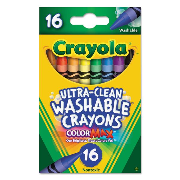 Crayola Ultra-Clean Washable Crayons, 16 Count (52-6916)