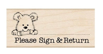 Hero Arts Please Sign & Return Pup Design Teacher Stamp (D453)