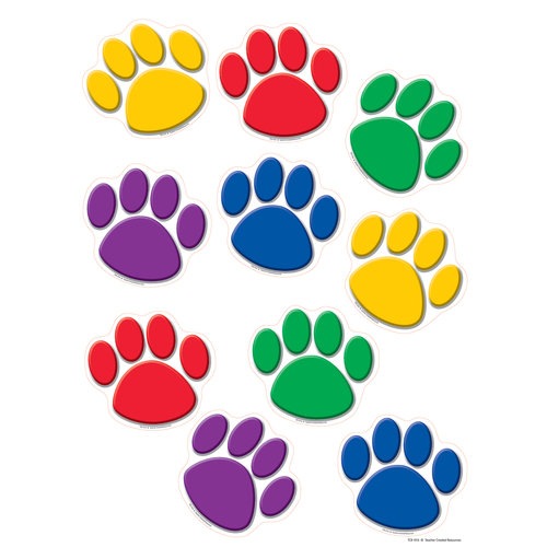 Teacher Created Resources Colorful Paw Print Accents (TCR 4114)