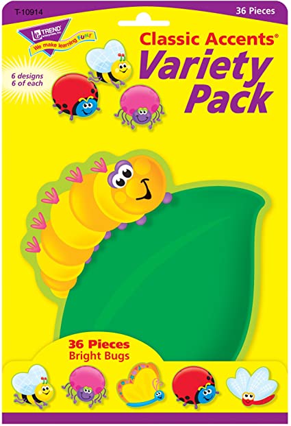 TREND Bright Bugs Classic Accents Variety Pack, 36 Ct (T10914)
