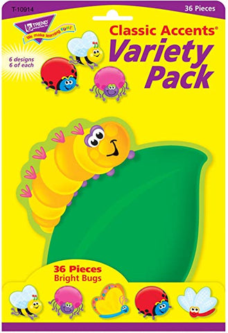 TREND Bright Bugs Classic Accents Variety Pack, 36 Ct (T10914)
