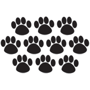 Teacher Created Black Paw Prints Accents, 6", 30 Count (TCR 4277)