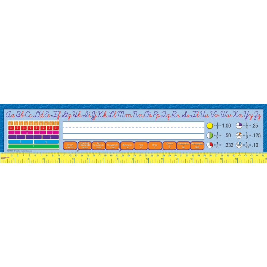 Teacher Created Super Jumbo Desk Name Plates 4"x18" Cursive Pack of 36 (TCR4301)