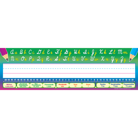 Teacher Created Cursive Writing Flat Desk Name Plates 36/Pack (TCR4308)