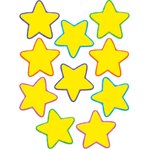 Teacher Created Yellow Stars 6"  Accents, Pack of 30 (TCR 4591)