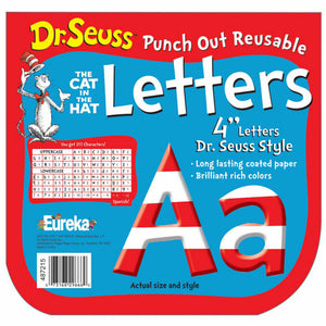 Eureka Dr. Seuss Cat in the Hat 4" Stripes Deco Letters (EU 487215)