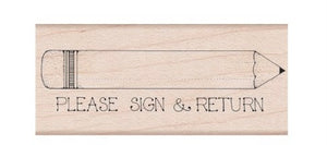 Hero Arts Please Sign & Return Pencil Design Teacher Stamp (D435)