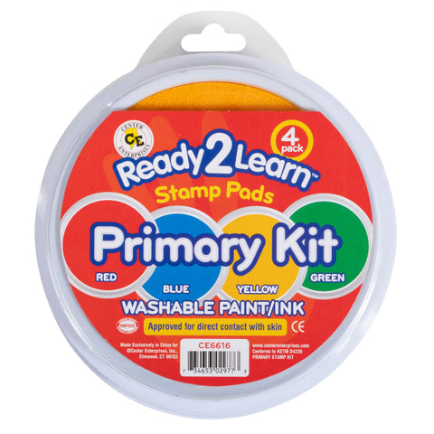 Learning Advantage Ready 2 Learn Jumbo Circular Washable Stamp Pads - Primary (CE 6616)
