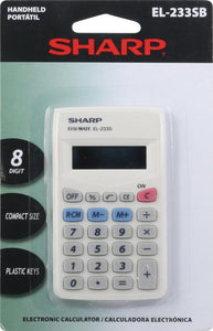 Sharp 8 Digit Pocket Calculator - White (EL-233SB)