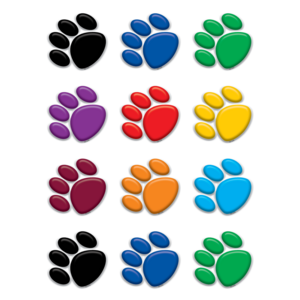 Teacher Created Colorful Paw Prints Mini Accents (TCR 5116)