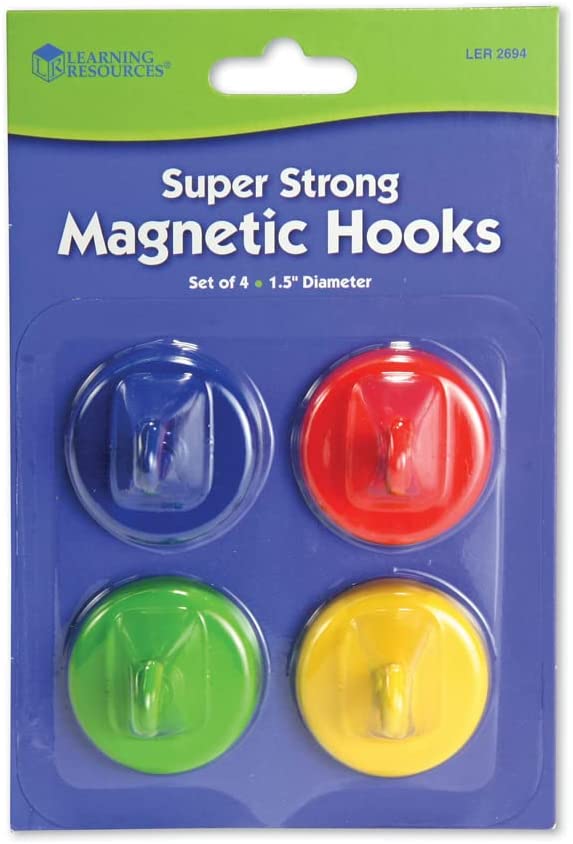 Learning Resources Super Strong Magnetic Hooks, Set of 4 (LER 2694)