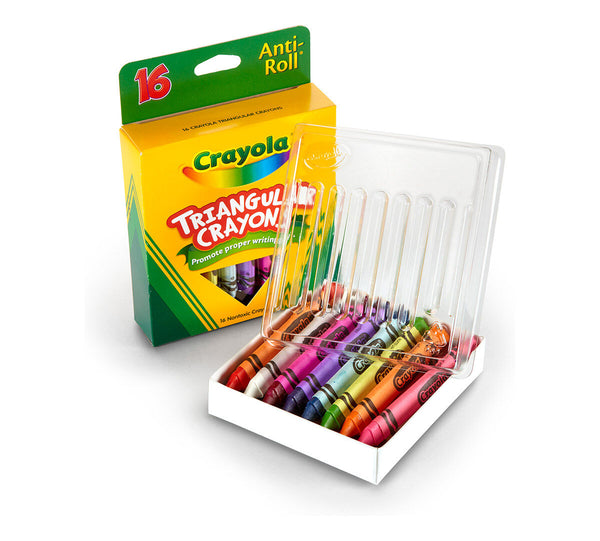 Crayola Anti-Roll Triangular Crayons 16 Count, Assorted Colors (52-4016)