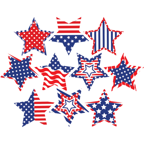 Teacher Created Patriotic Fancy Stars Accents, 30 Pack (TCR 5285)
