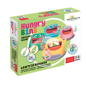 Adventerra Hungry Bins Classification Game - Learn to Recycle, Ages 3+