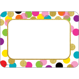 Teacher Created Confetti Name Tags/Labels (TCR 5885)
