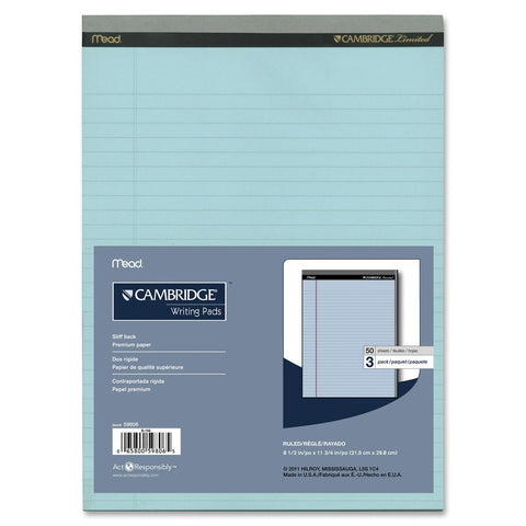 Mead Cambridge Writing Pad 3 Pack, 8.5" x 11" (59806)