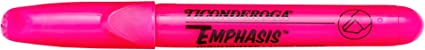 Ticonderoga Emphasis Fluorescent Highlighters, Desk Style, Chisel Tip, Pink, 12-Pack (X 47066)