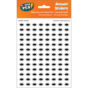 Teacher Created  POWER PEN Learning Cards Answer Sticker Sheets (6168)