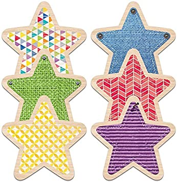 Creative Teaching Stars Cut Outs, Upcycle Style, 10" (CTP 7047)