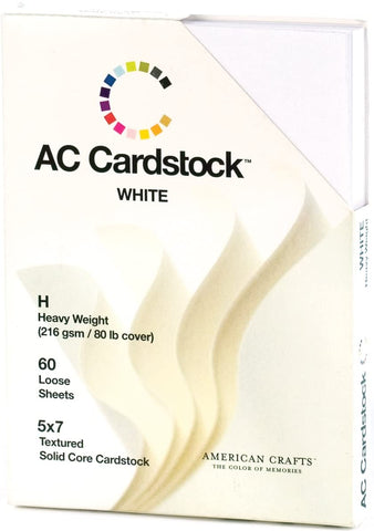 American Crafts 5' x 7" Cardstock, White (71289)