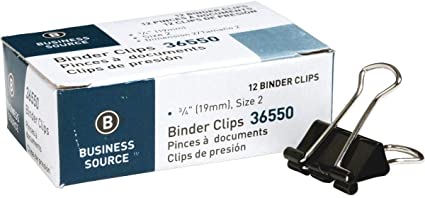 Business Source 3/4"  Small Binder Clips, Size 2 (36550)