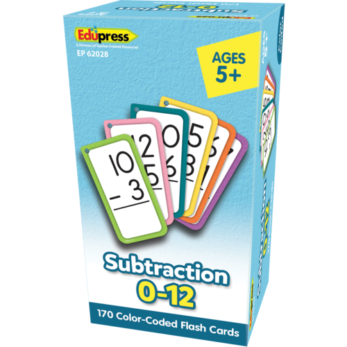 Edupress Subtraction Flash Cards - All Facts 0-12, 170 Cards (EP 62028)