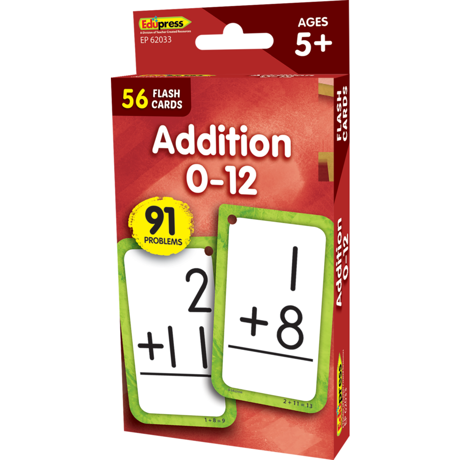Edupress Addition 0-12 Number Flash Cards, 56 Cards (EP 62033)
