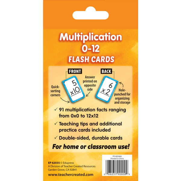 Edupress Multiplication 0-12 Flash Cards, 56 Cards (EP 62035)