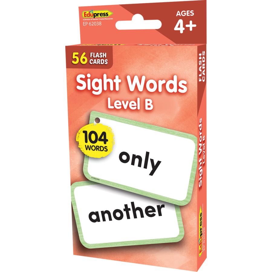 Edupress Sight Words Flash Cards - Level B, 56 Cards (EP 62038)