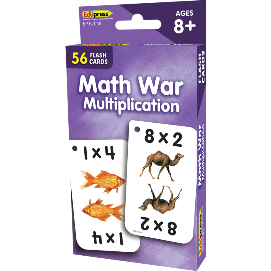 Edupress Math War Multiplication Flash Cards, 56 Cards (EP 62048)