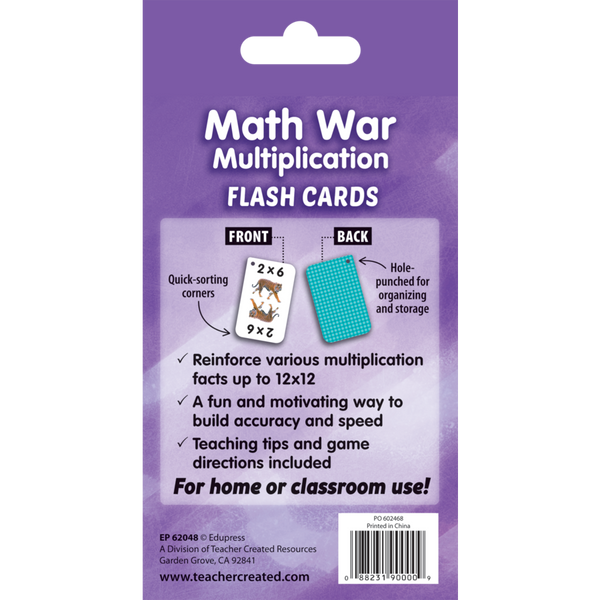 Edupress Math War Multiplication Flash Cards, 56 Cards (EP 62048)