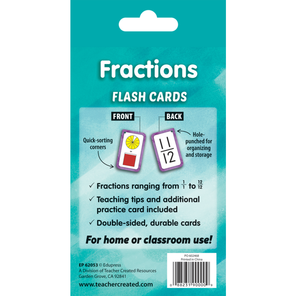 Edupress Fractions Flash Cards, 56 Cards (EP 62053)