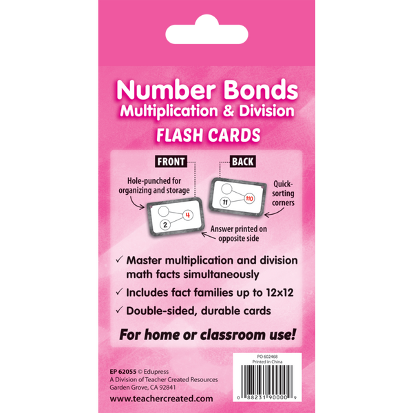 Edupress Number Bonds Flash Cards - Multiplication and Division, 62 Cards (EP 62055)