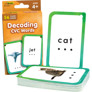 Teacher Created Decoding CVC Words Flash Cards, 3⅛" x 5⅛", 56 Cards (EP 62057)