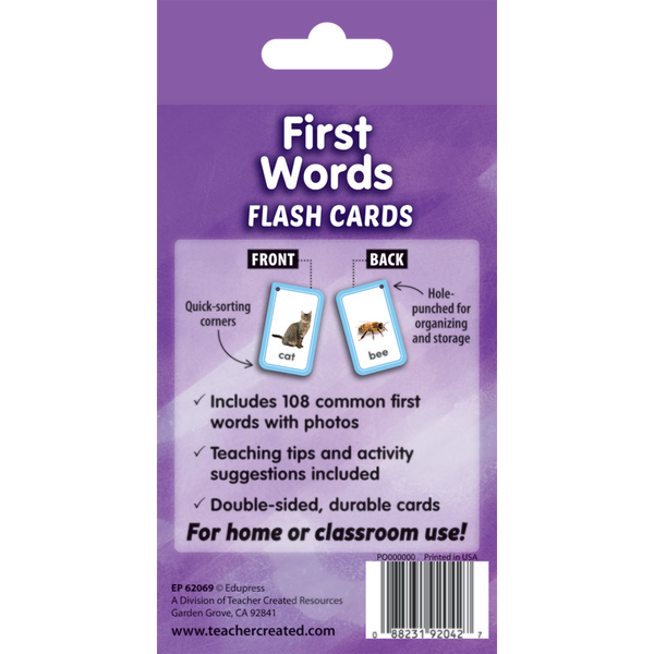 Teacher Created First Words Flash Cards, 3⅛" x 5⅛", 56 Cards (EP 62069)